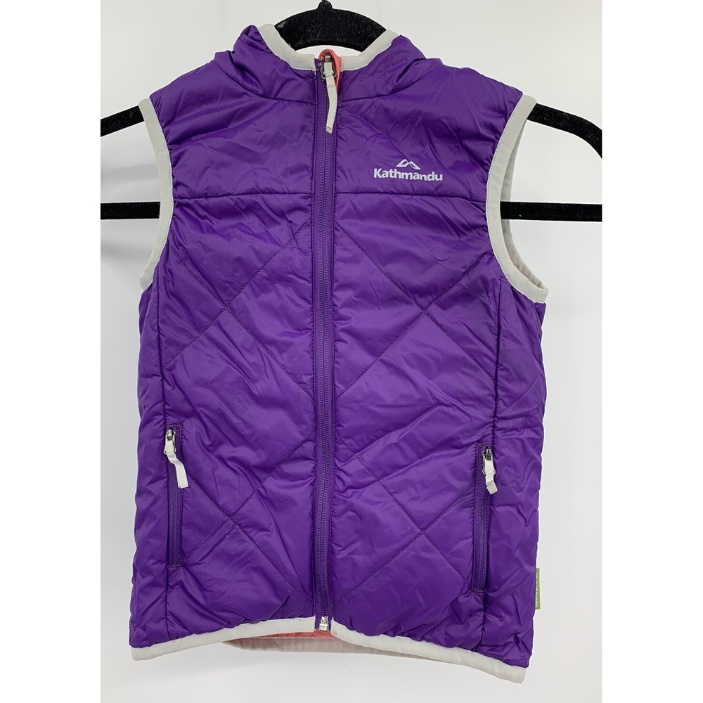 Kathmandu Girl's Purple Pink Reversible Primaloft Puffer Vest Size S / M